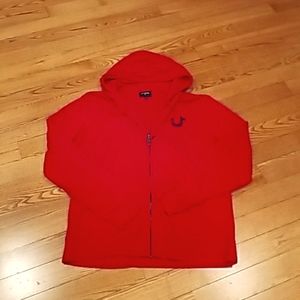 🍾🎉TRUE RELIGION HORSESHOE ZIP UP HOODIE SIZE XXXLRED N BLK
